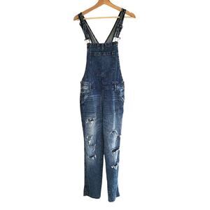 Aeropostale Y2K Retro Denim Jean Distressed BIB Overalls Pants Size S